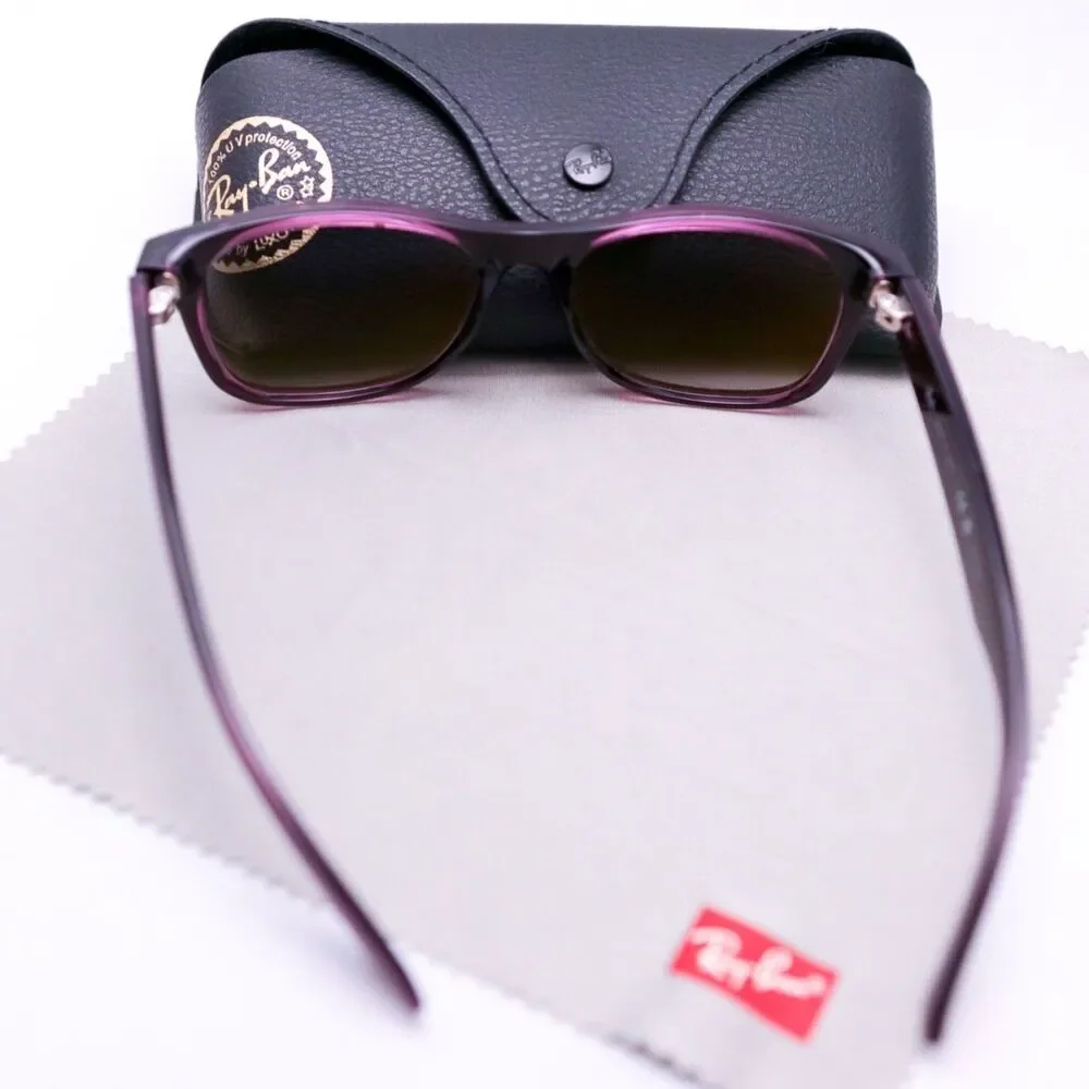 Ray-Ban New Wayfarer Violet Matte Gray Polarized Lens 55-18 145